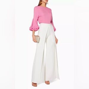 Kobi Halperin Luanne Silk Ruffle Bell Sleeve Blouse Taffy Pink Size Small